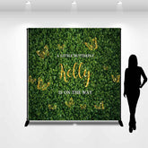 Lofaris Custom Name Greenery Butterfly Baby Shower Backdrop